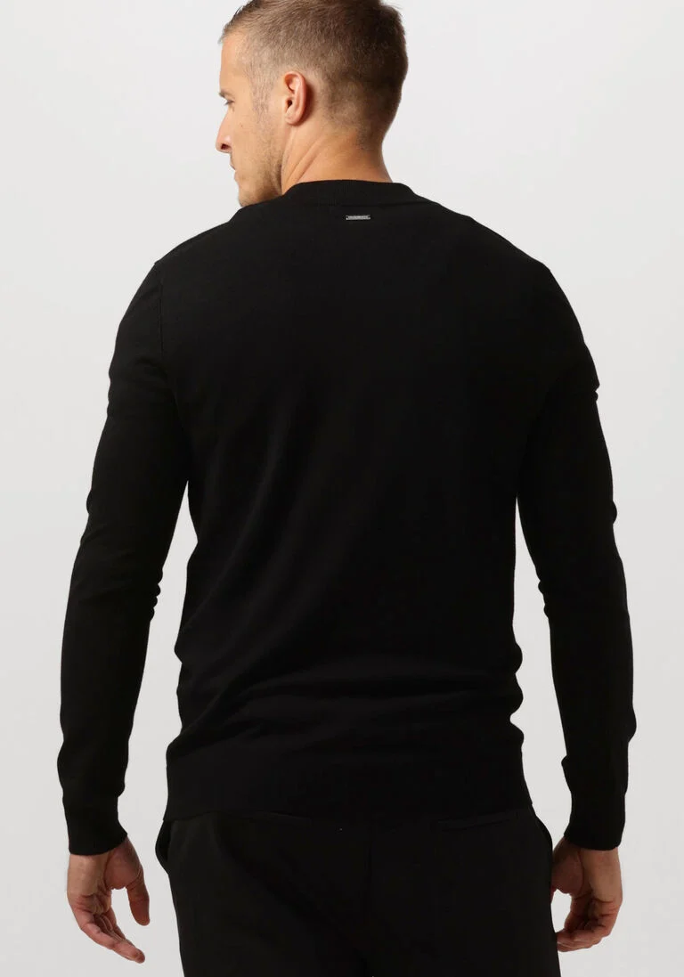 PUREWHITE zwarte purewhite trui essential knit half zip ls