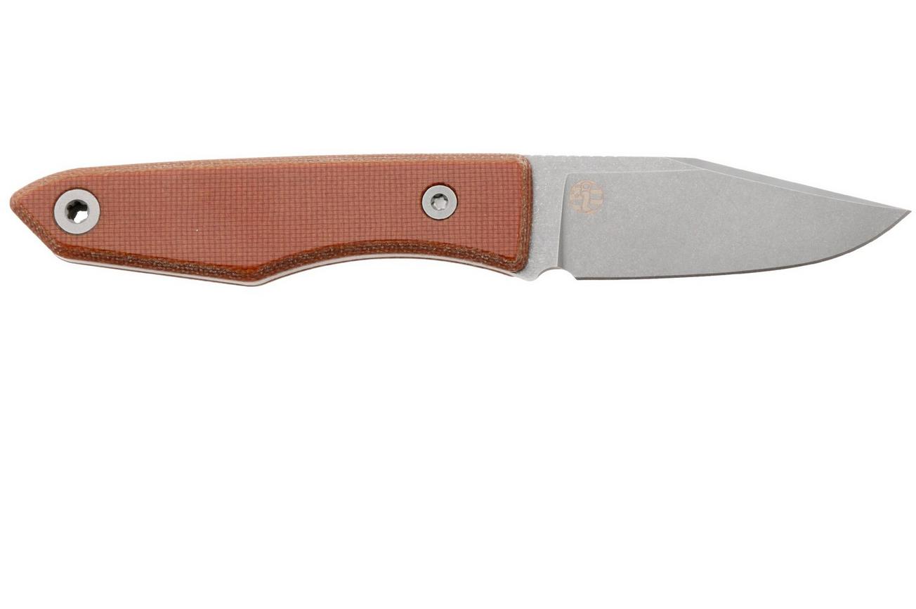 Big Idea Design USA Lookout USA-LO-NAT-NITROV, Stonewashed Nitro-V, Natural Micarta vaststaand mes, Mak Kelsay design