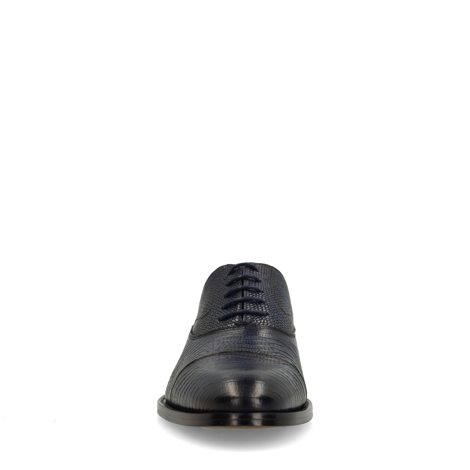 Donkerblauwe leren veterschoenen