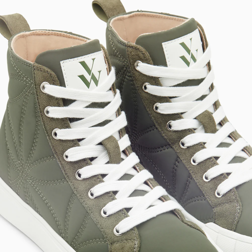 Sneakers-Baskets montantes Nalya kaki matelassées