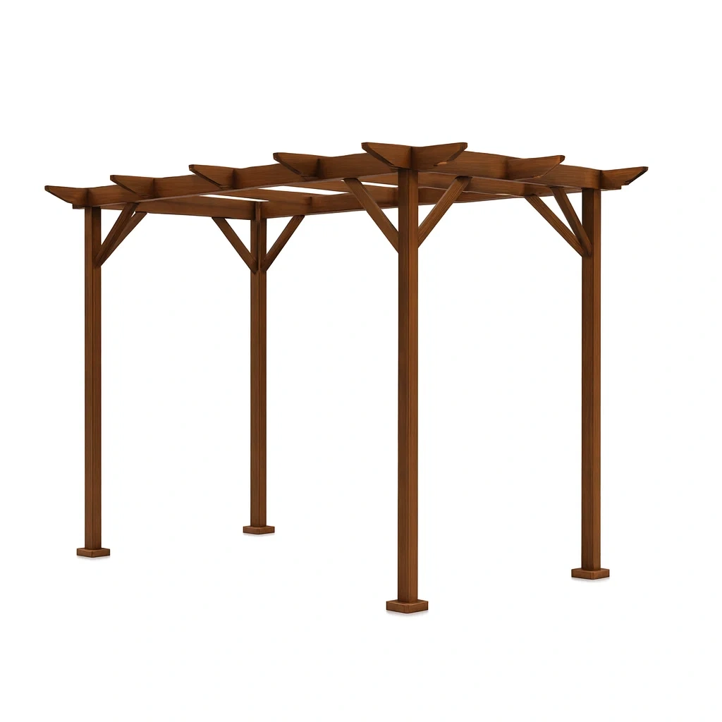 Pergola en bois de pin marron 300 x 400 x 250 cm