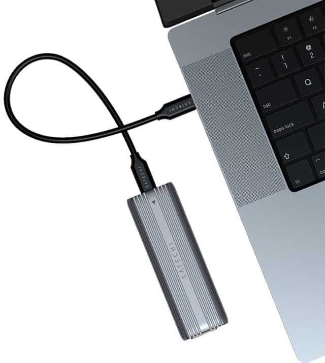 Satechi M.2 NVMe- og SATA SSD-kabinet (grå)
