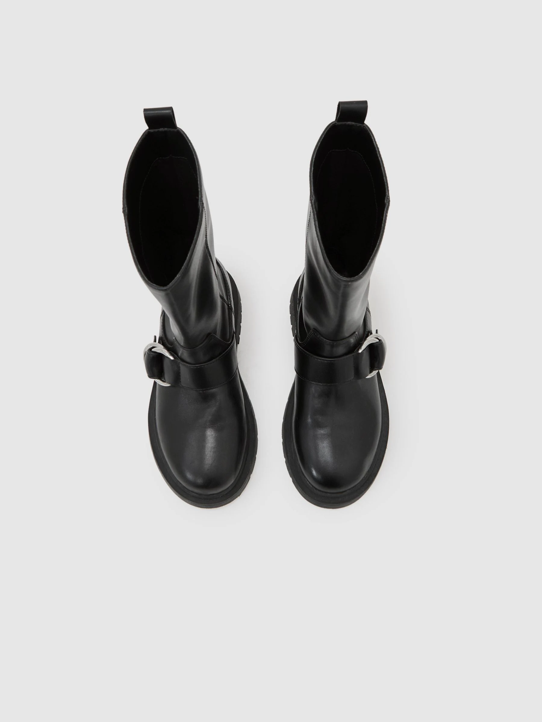 Reiss Blake Leather Biker Boots
