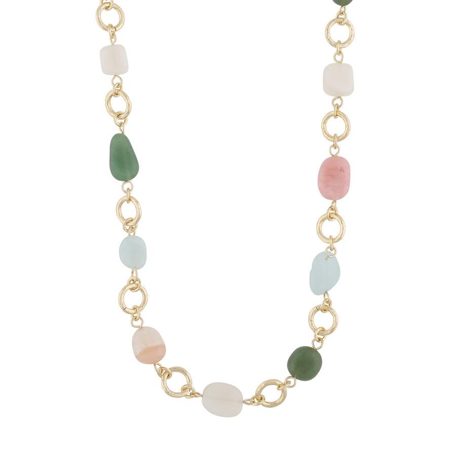 Snö Of Sweden Sanna Stone Necklace Gold/Mix Green
