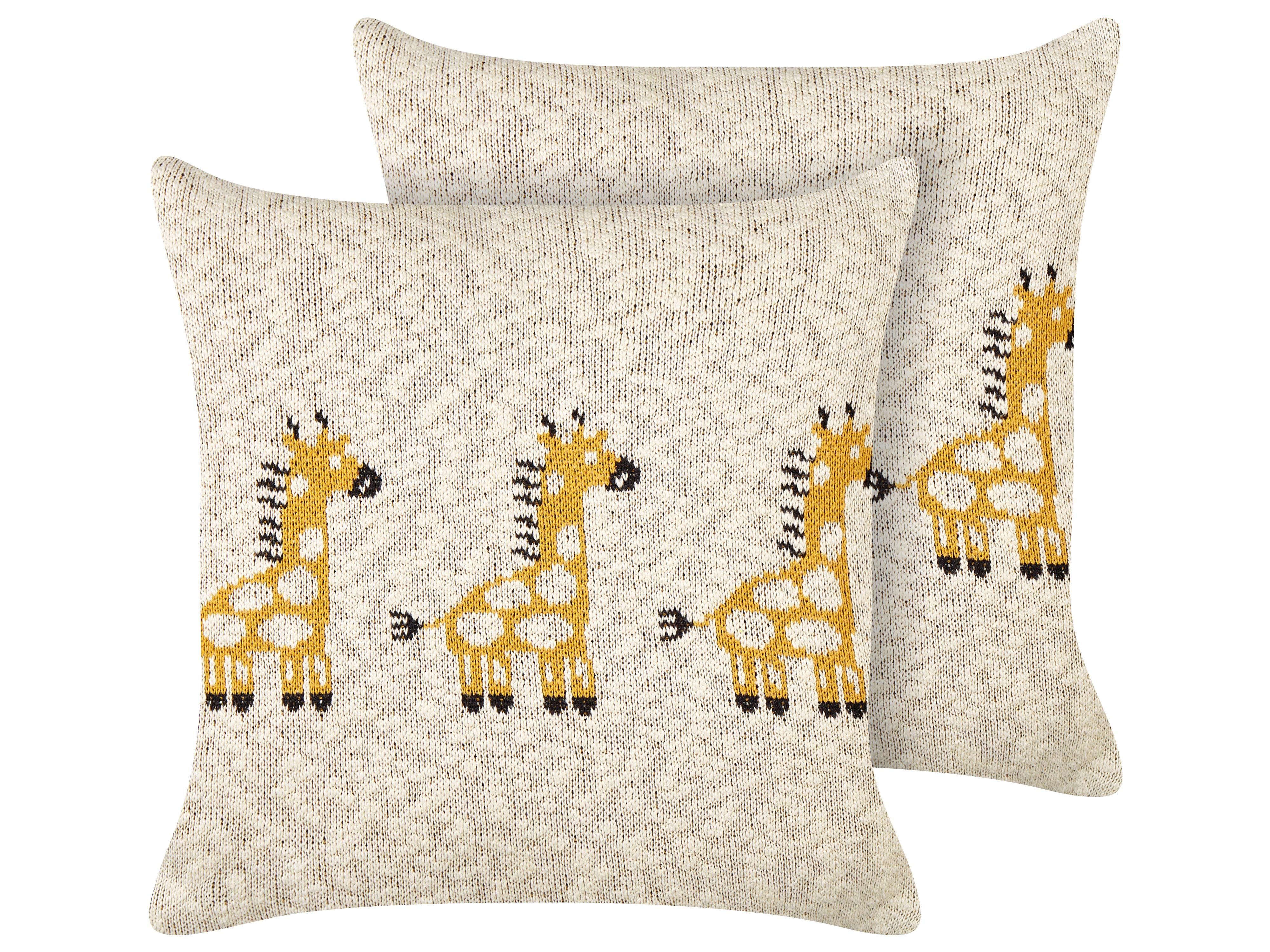 Set van 2 sierkussens CHILARI Katoen 45 x 45 cm Beige