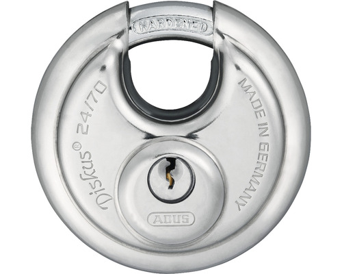 Abus Diskus 24/70 zilveren hangslot met Lock-Tag, 70 mm