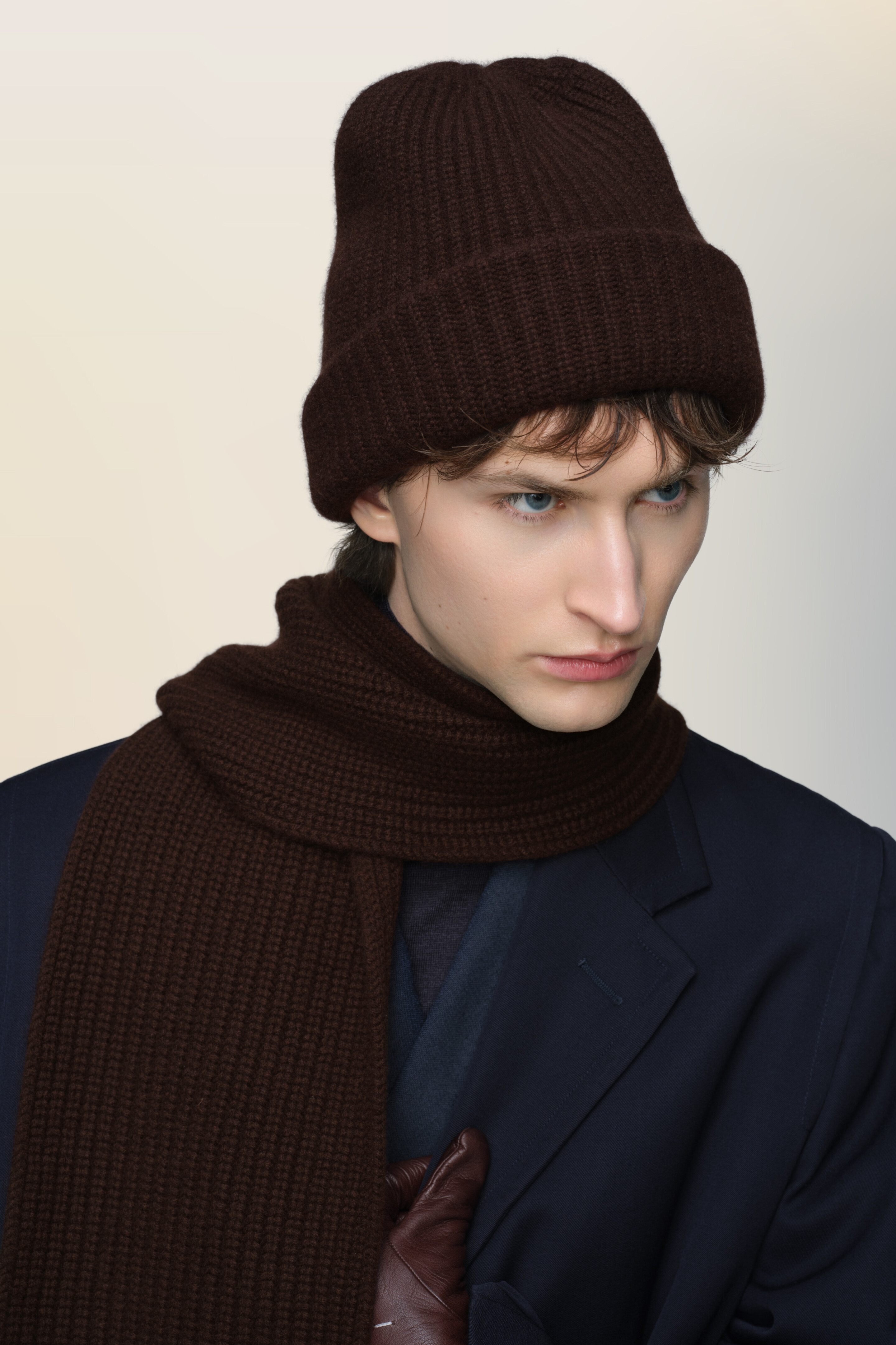 Bonnet en cachemire marron pour homme Tapenade