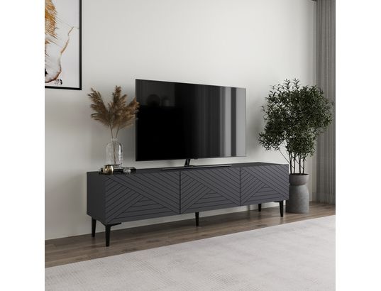 CONCEPT1 - Meuble TV Felix anthracite 160 x 31,4 x h44,1 cm