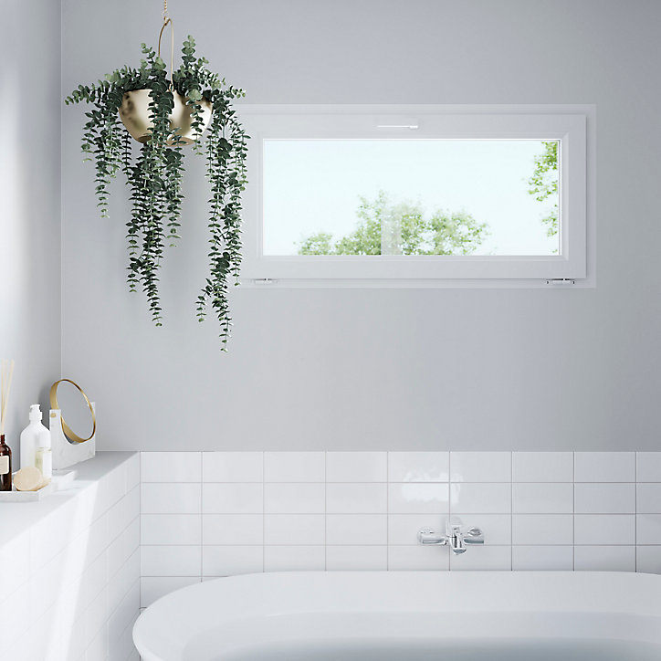 Fenêtre abattant PVC GoodHome blanc - l.60 x h.45 cm