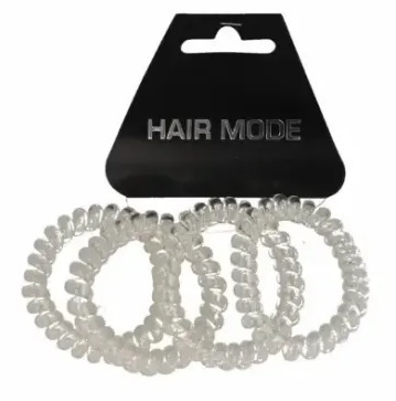 Hair Mode Haarelastiek Kabel Groot Transparant 4 Stuks