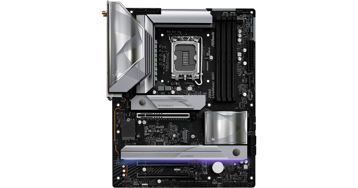 ASRockZ890 LiveMixer WiFi socket 1851 moederbord  (Zwart, RAID, 2.5 Gb-LAN, Wi-Fi 7, BT, Sound, ATX)