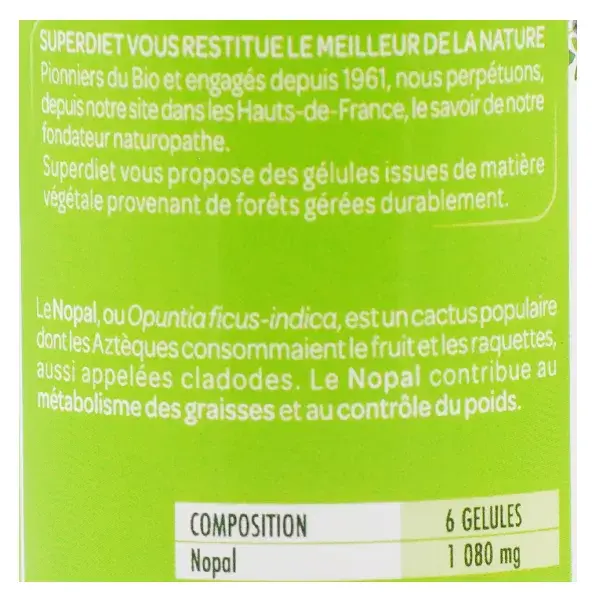 Superdiet Nopal Orgânico 90 cápsulas