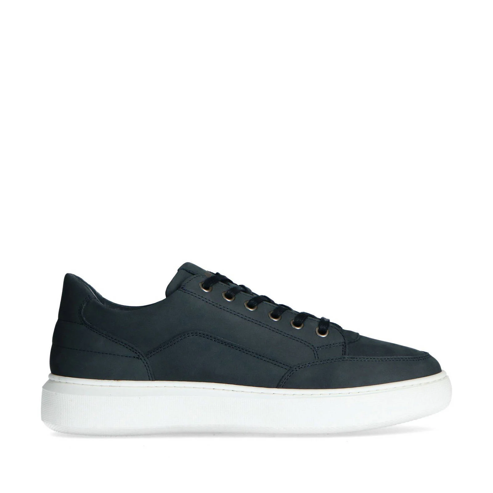 Manfield nubuck sneakers donkerblauw