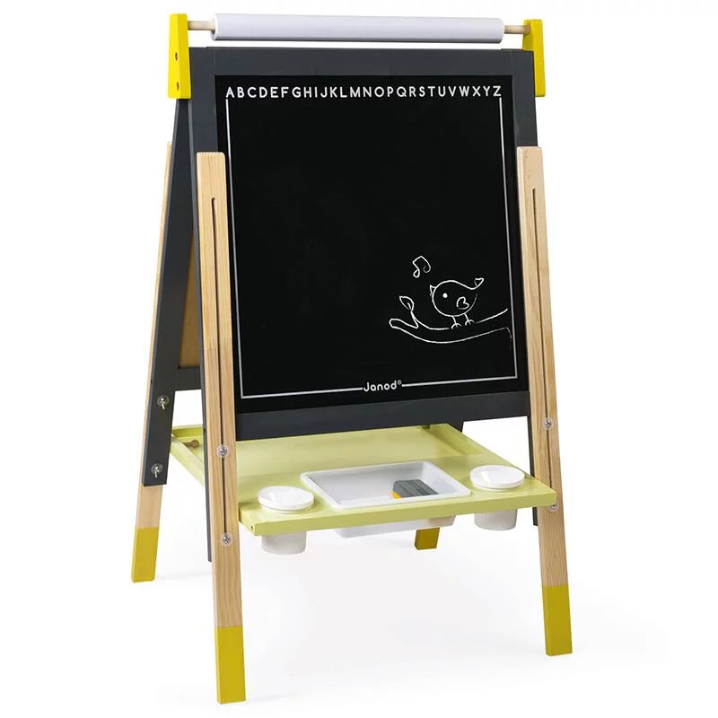 TABLEAU REGLABLE GRIS ET JAUNE - EN BOIS