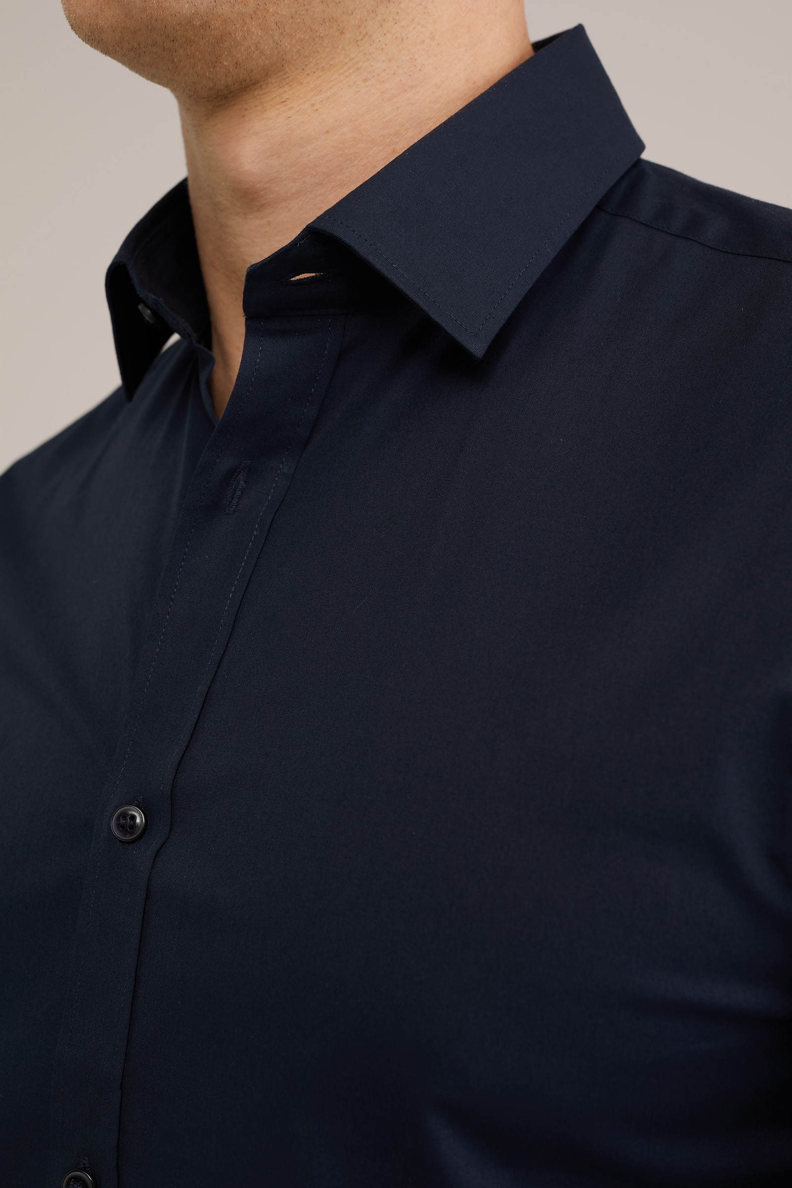 anti-odour overhemd met stretch Fundamentals Donkerblauw