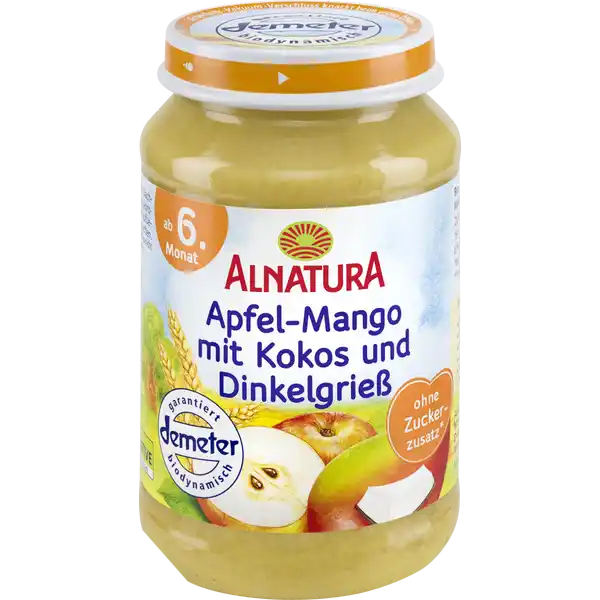 Bio Apfel-Mango-Kokos-Dinkelgrieß