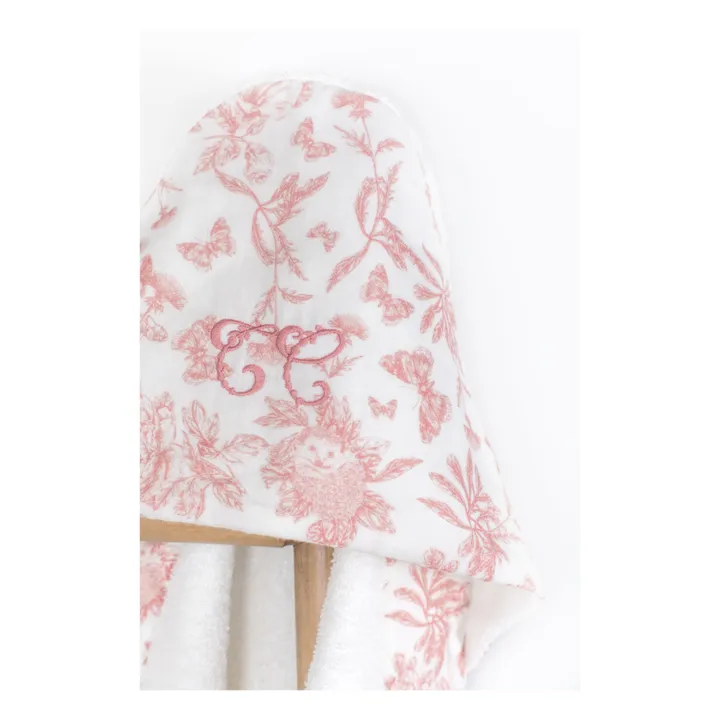 Tartine et Chocolat Cape de bain en éponge Toile de Jouy | Rose pêche