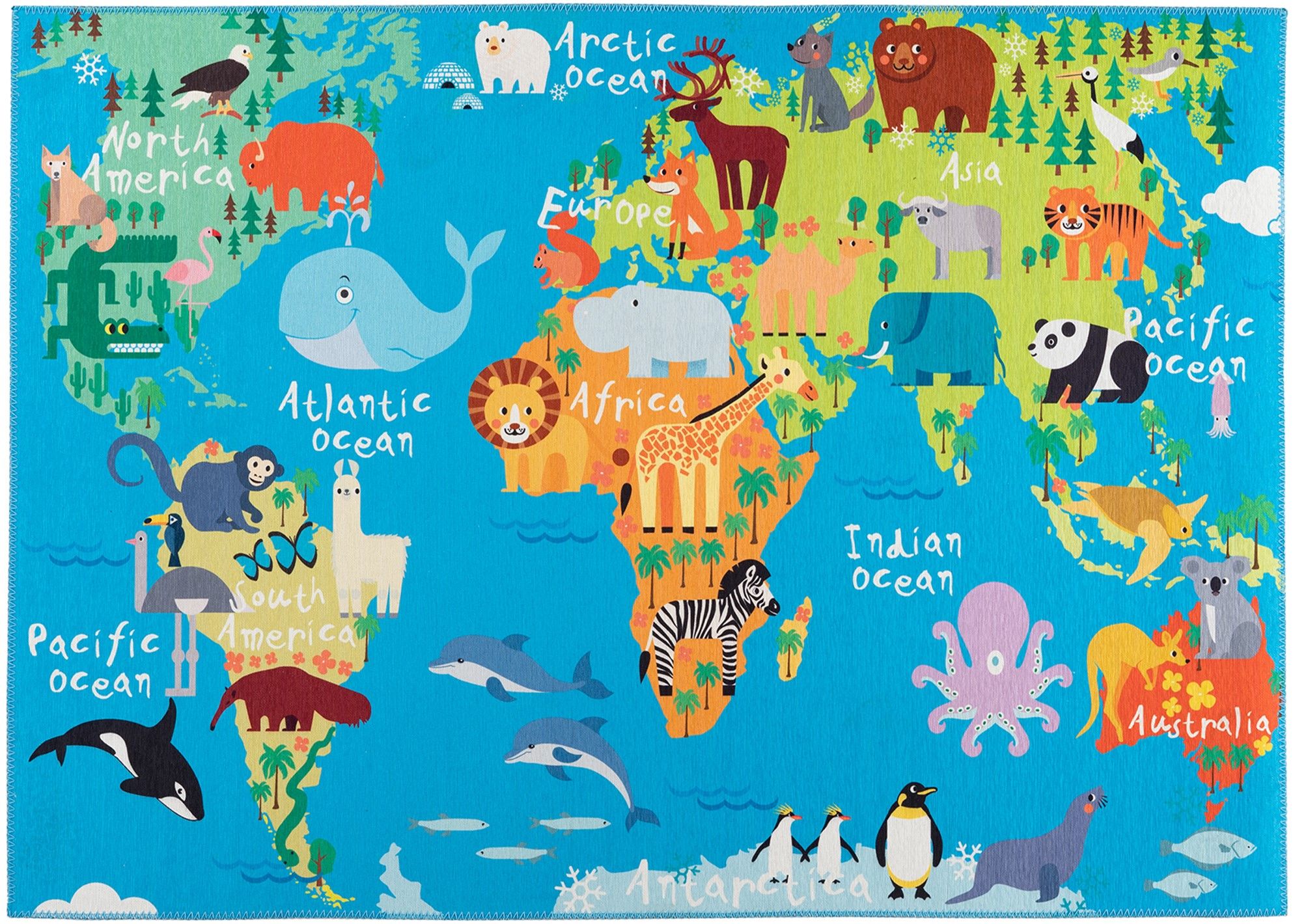 Vloerkleed 233 World Map Torino Kids