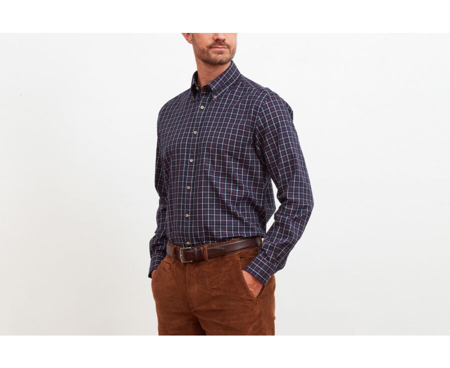 Chemise flanelle carreaux blancs et rouges - LINDSAY