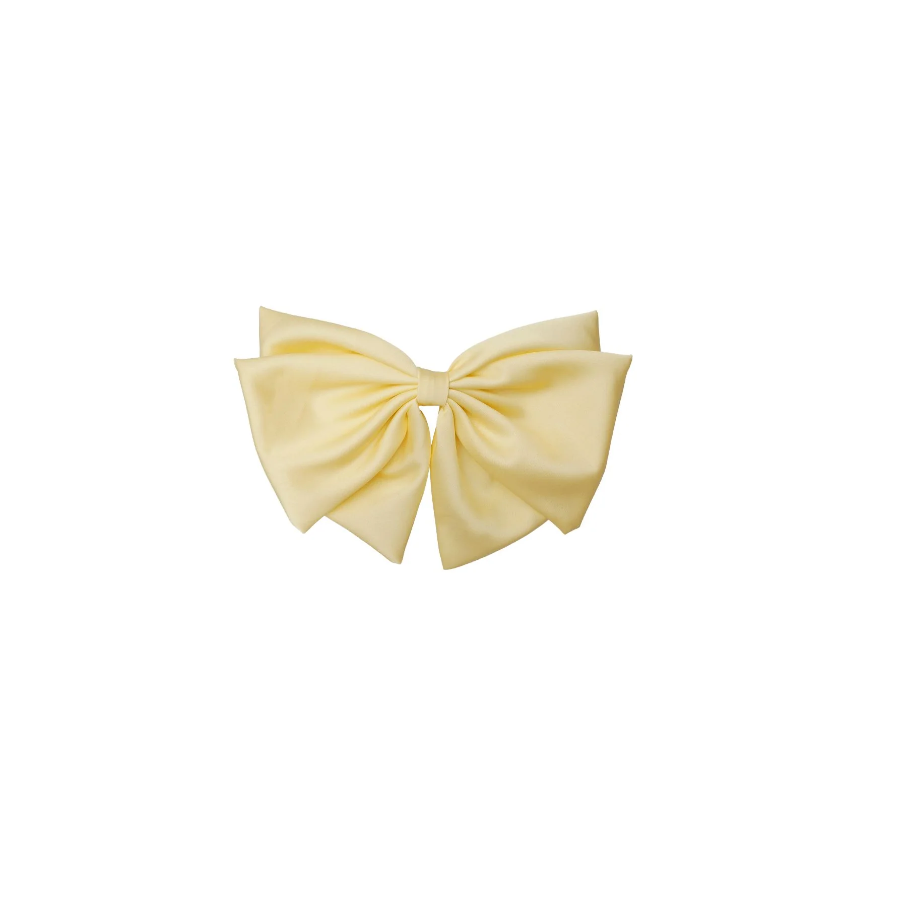 Black Colour Bcina Satin Bow Barette soft yellow