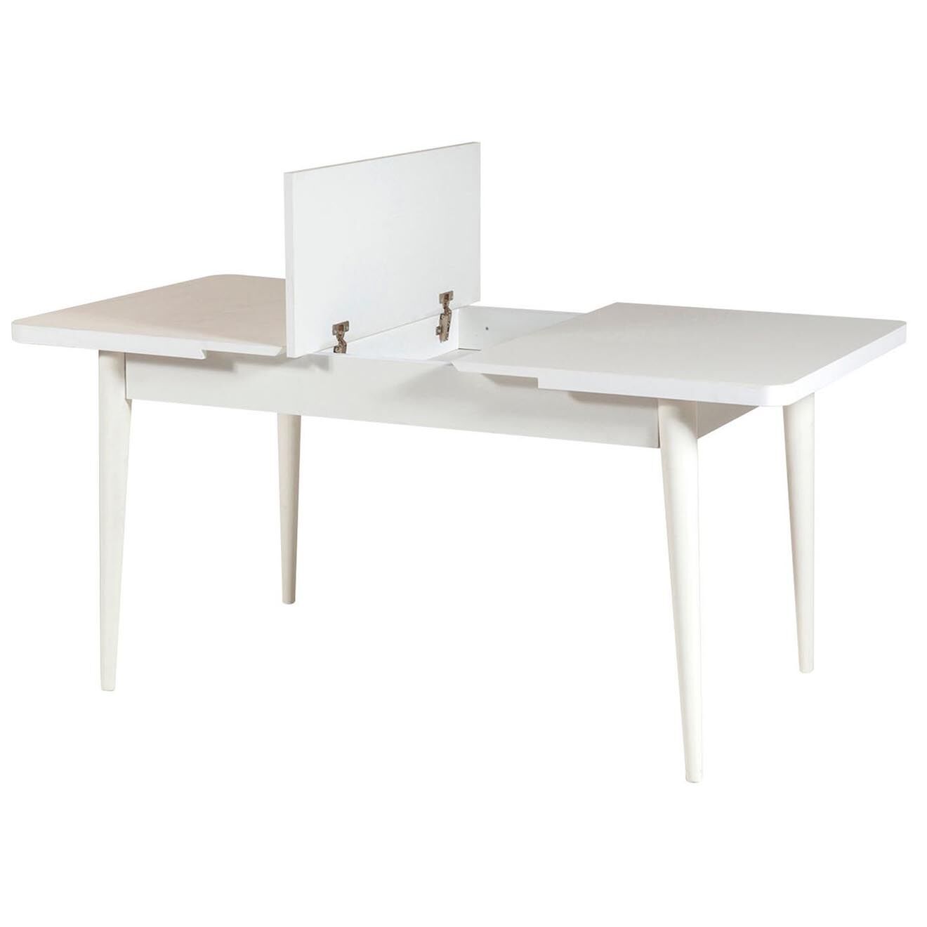 Homitis Ensemble Table + 2 Chaises + 2 Bancs Vina blanc/gris