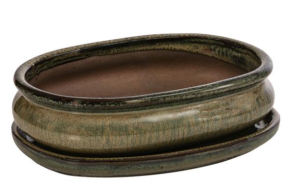 Dehner Keramik-Bonsaischale, oval, ca.