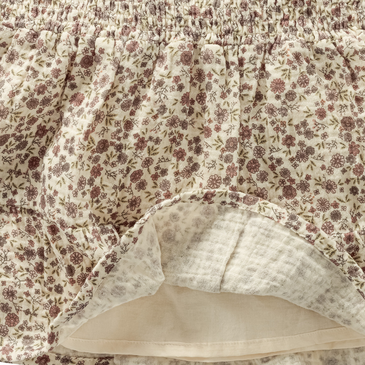 Topolino Pure Collection Mädchen Musselin-Rock mit Smokbund hellbeige / dunkelrosa