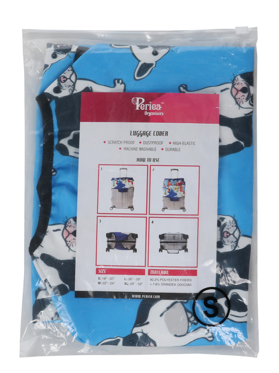 Housse de valise Periea Blue with Dogs S