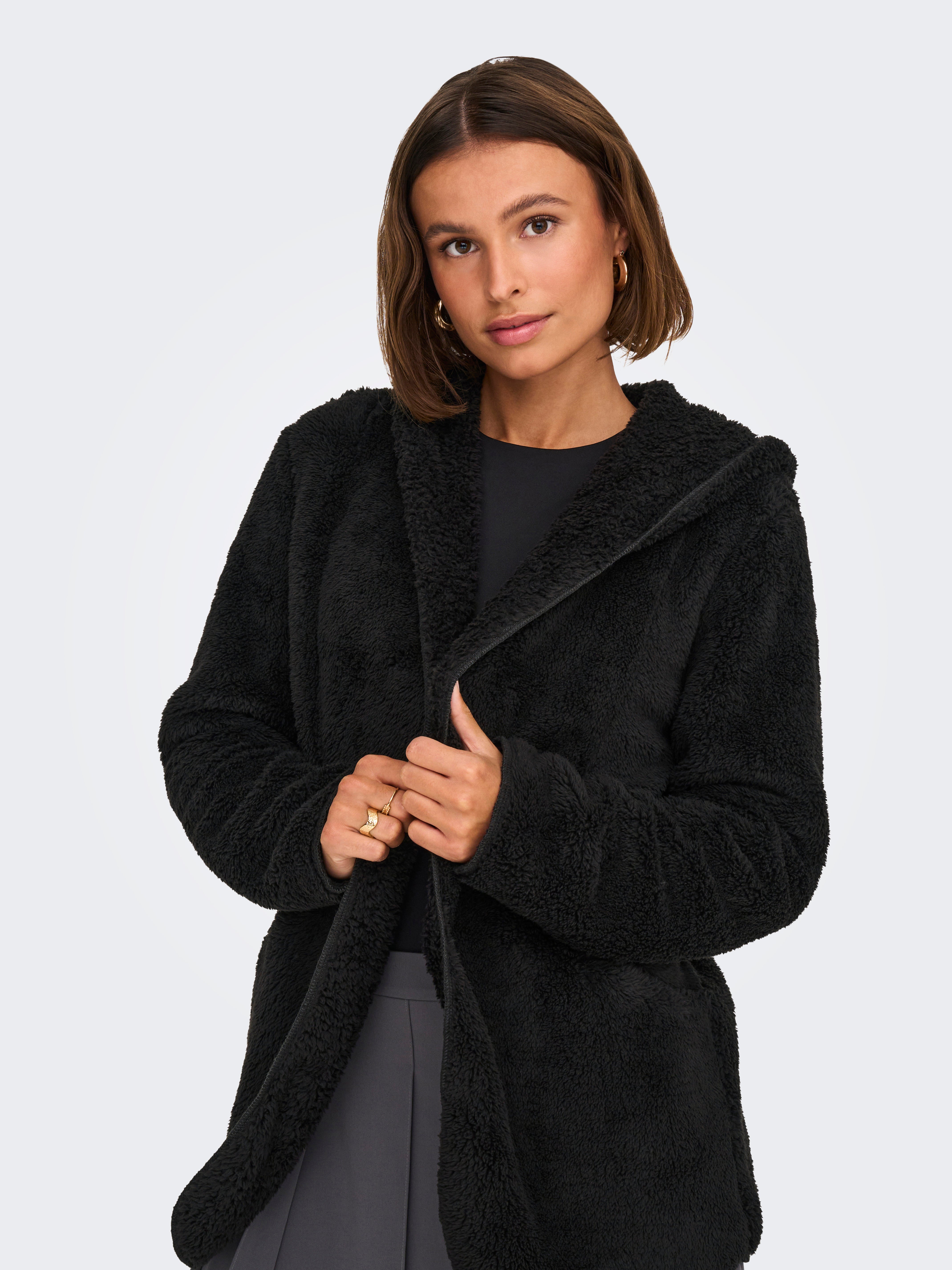 ONLCONTACT Teddyfell Jacke Black