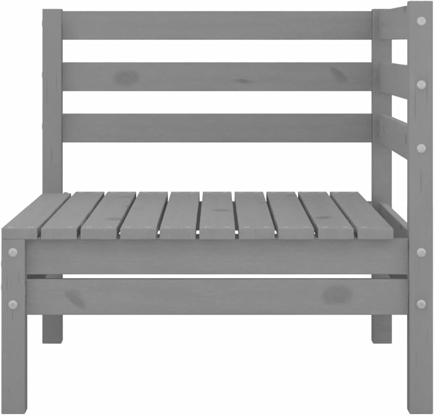 3-TLG. Garten Loungemöbel Set Massivholz Kiefer Grau Balkon Lounge Klein Balkonsofa Gartensofa Balkon Sitzgruppe Terrassenmöbel Set Gartenlounge Outdoor Balkonlounge Garden Furniture Sets