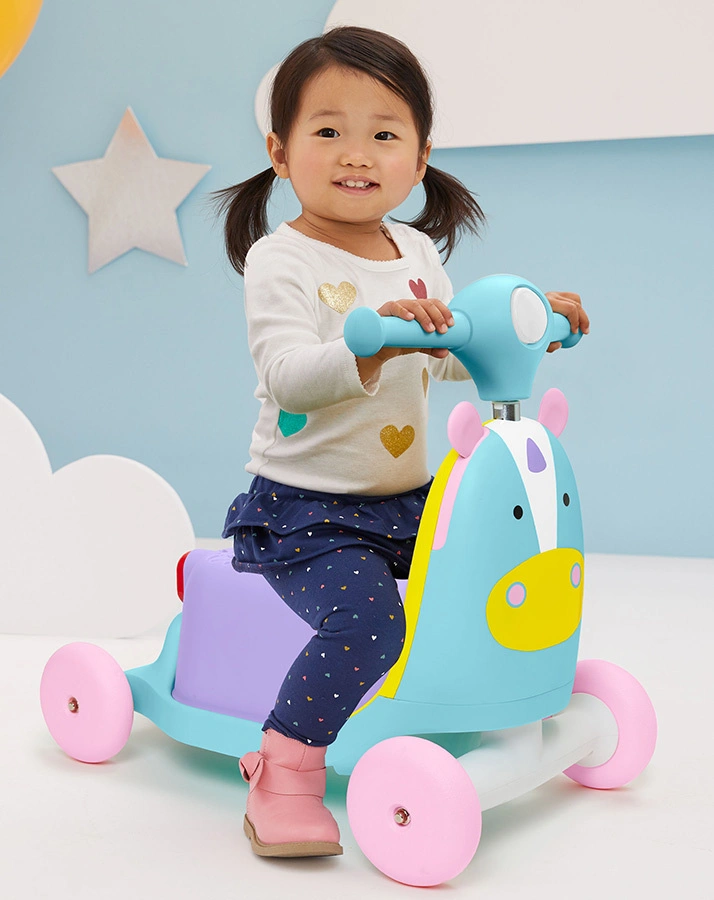 Scooter/Lauflernwagen ZOO RIDE ON 3-in-1 – EINHORN in hellblau/lila