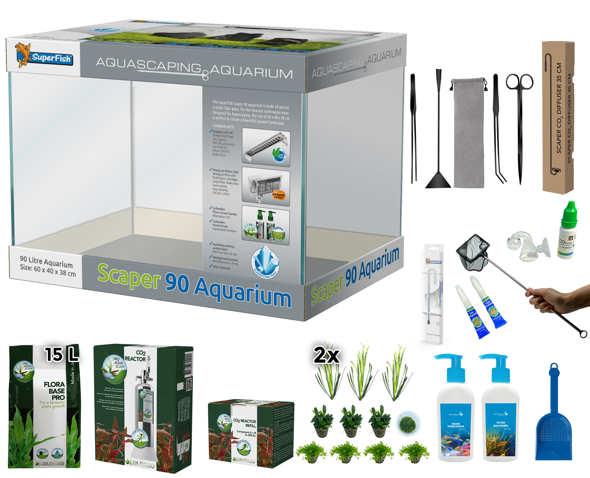 AquastoreXL Scaper Aquarium 90 Set | Aquascaping