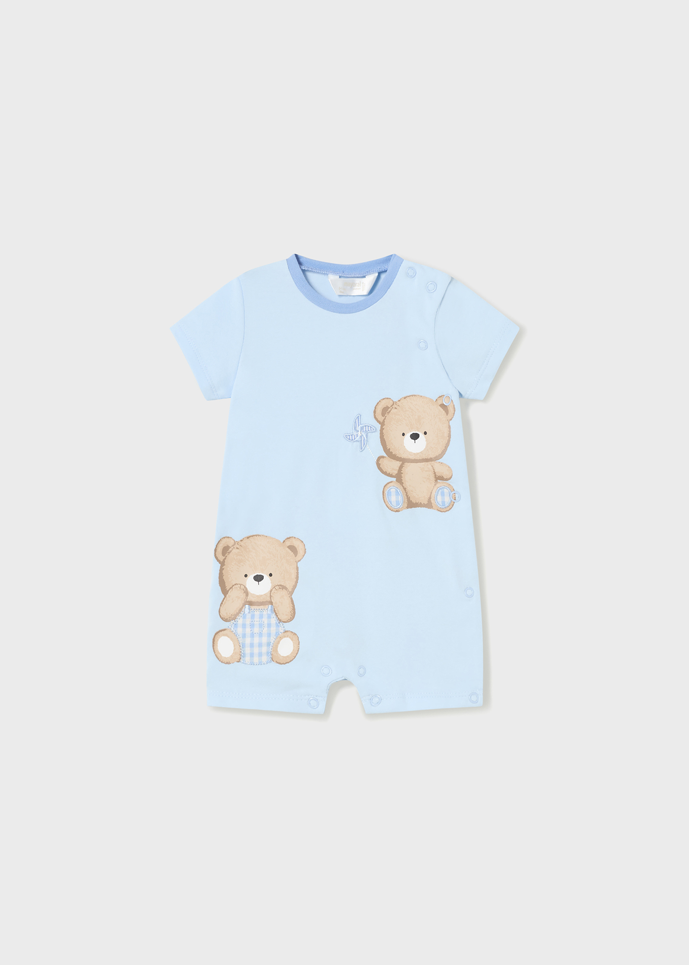 Conjunto de 2 pijamas curtos de algodão sustentável para recém-nascidos.
