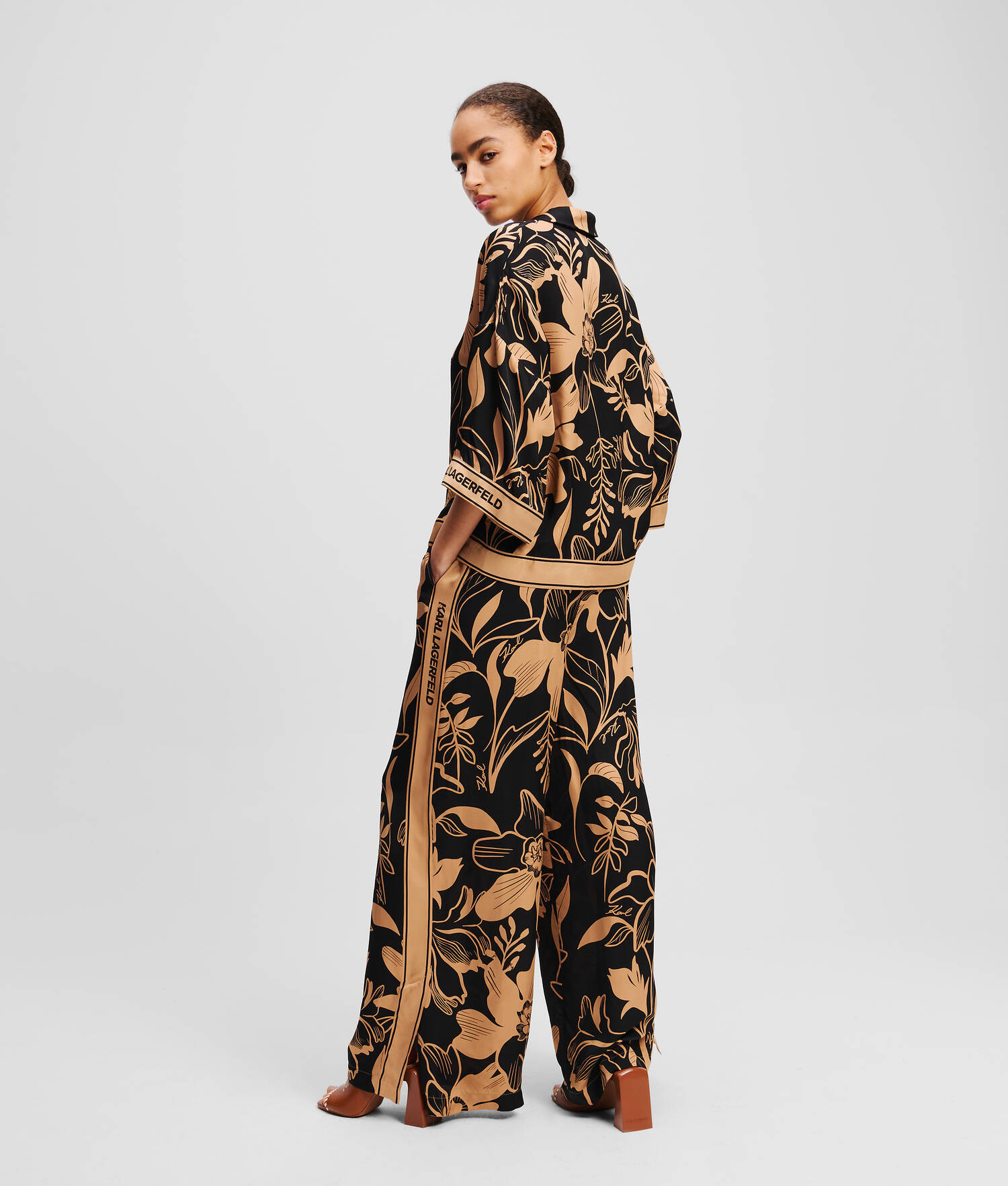 PANTALON LARGE - All Over Orchid Print