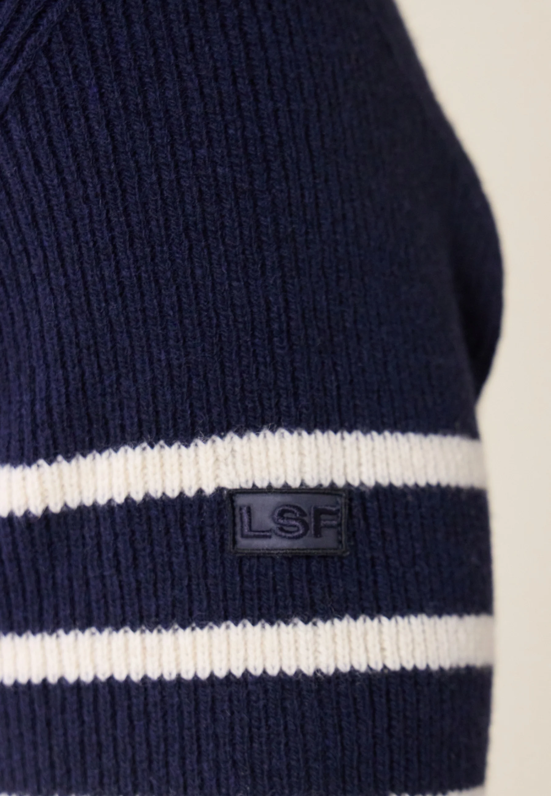 Pull Homme en laine Française-Louis Marinière Marine