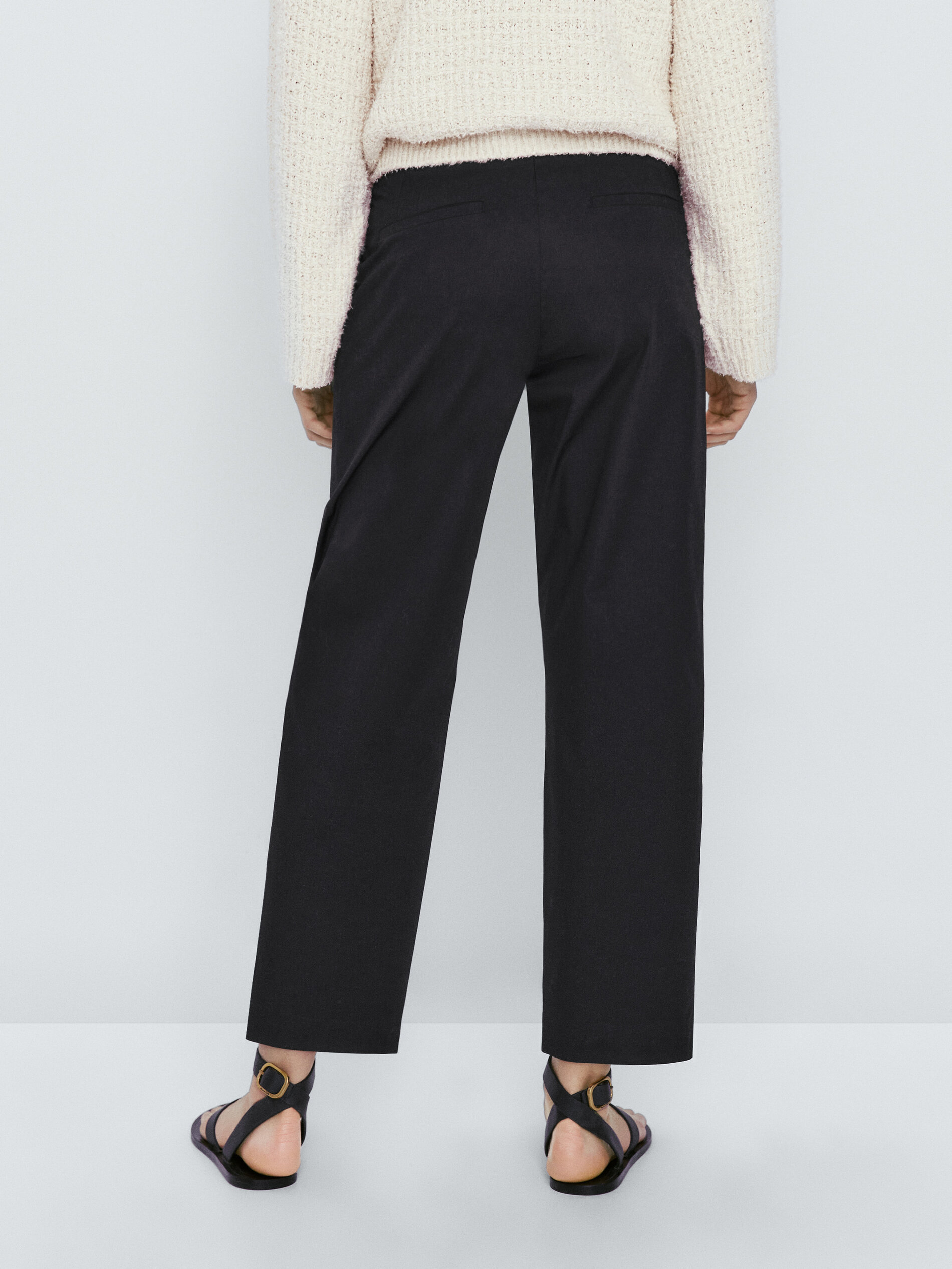 Calça chino com forro de algodão - AZUL MARINHO