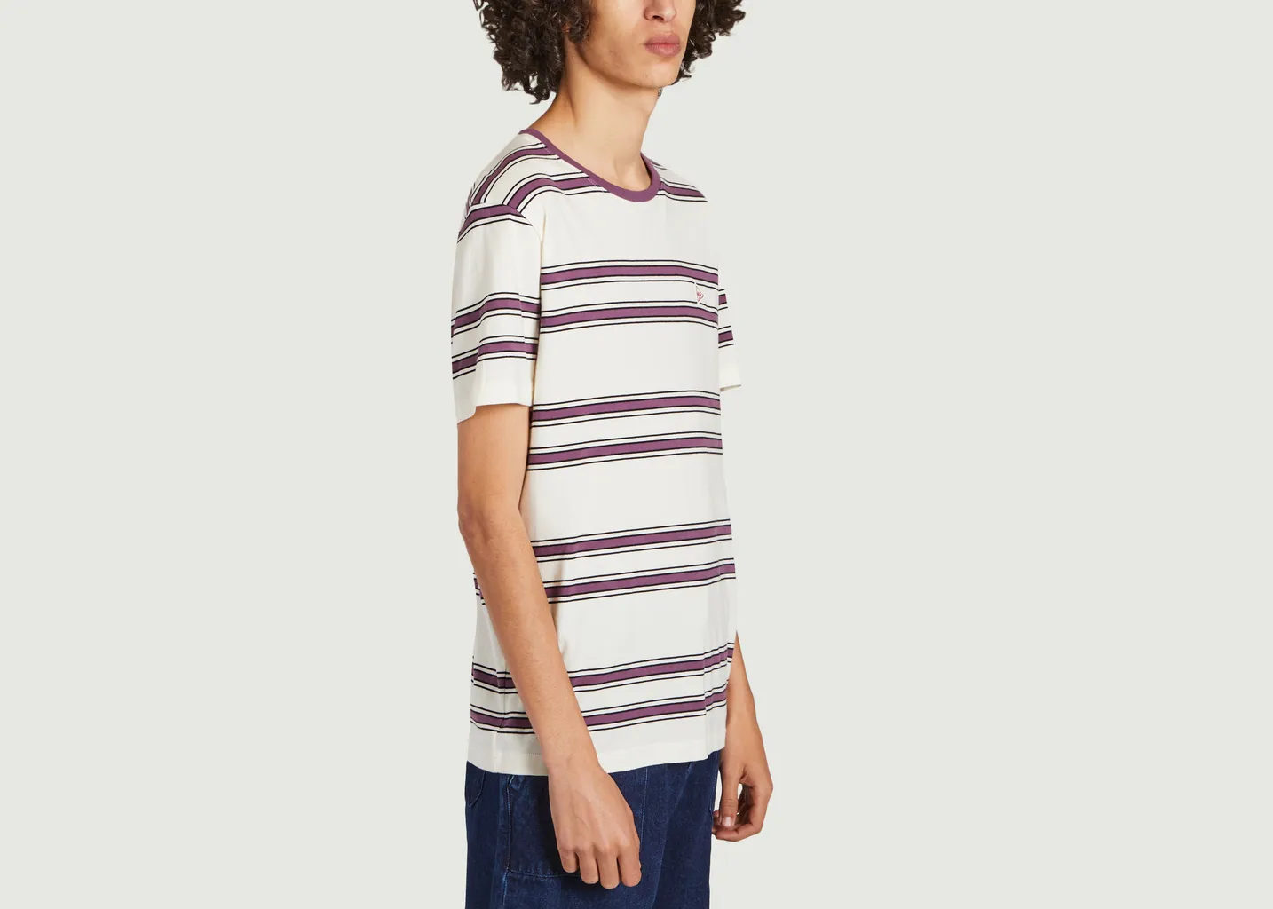 T-shirt rayé en coton bio Screech Olow