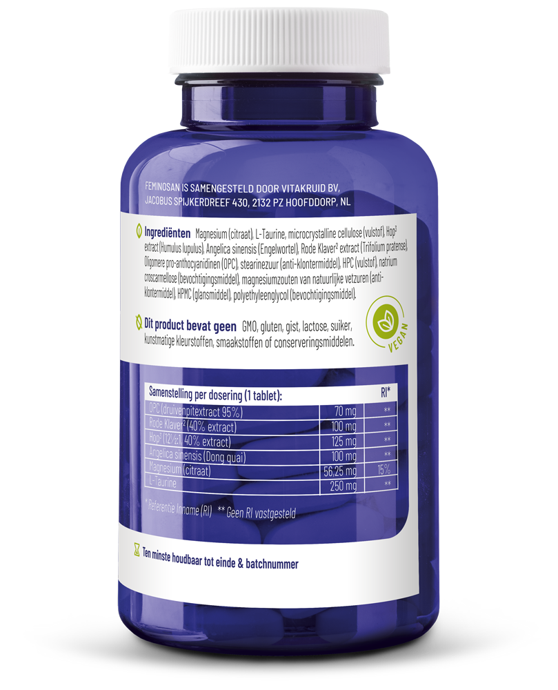 Vitakruid Feminosan Overgang Complex Oa Rode Klaver & Hop (90 tabletten)