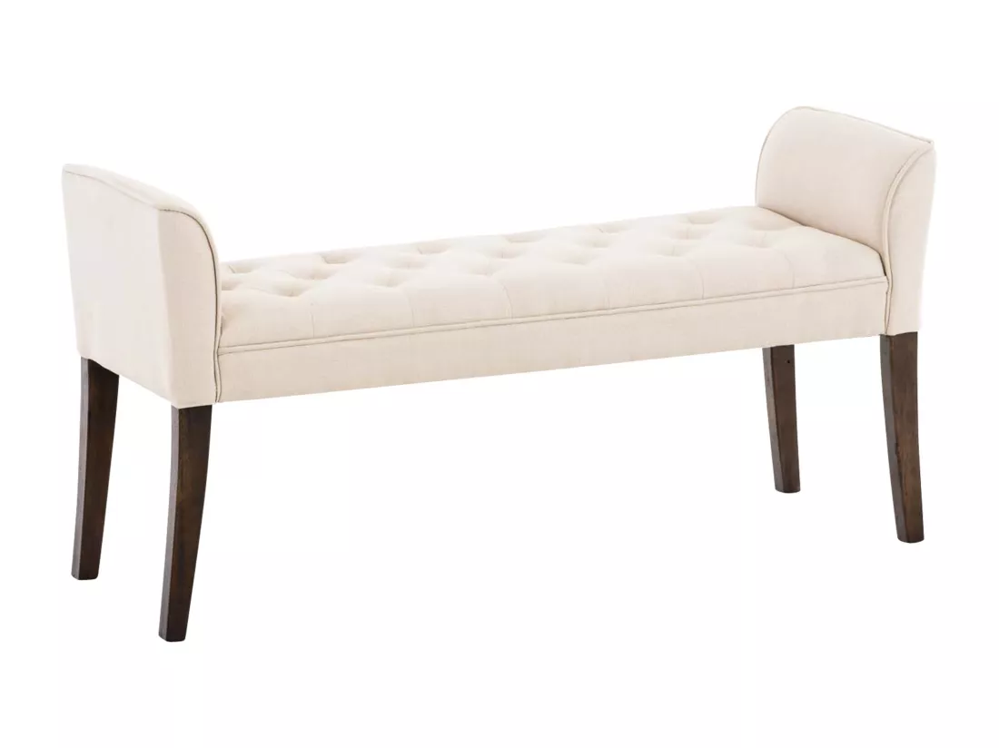Banquette - Similicuir & Bois - Crème - Cleopatra