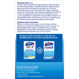 Davitamon Junior 3  KauwVitamines Banaan 120KTB