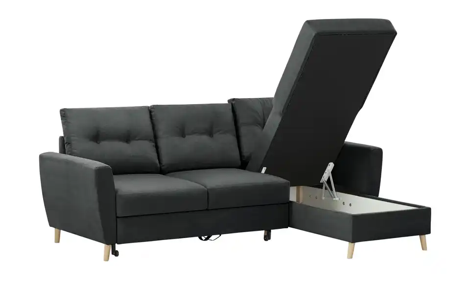 Ecksofa Carla Anthrazit, Dunkelgrau rechts