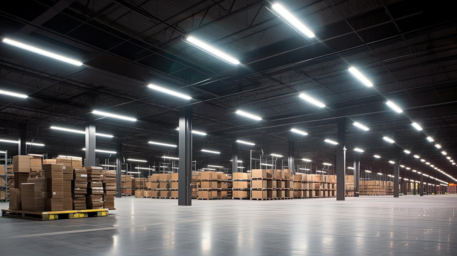 modulares LED Lichtbandsystem NOVA Schienensystem mit Abhängung - 33-58W dimmbar - 5000K Neutralweiß - 60° - 22,5m - professionelle Hallenbeleuchtung - teilbeleuchtet
