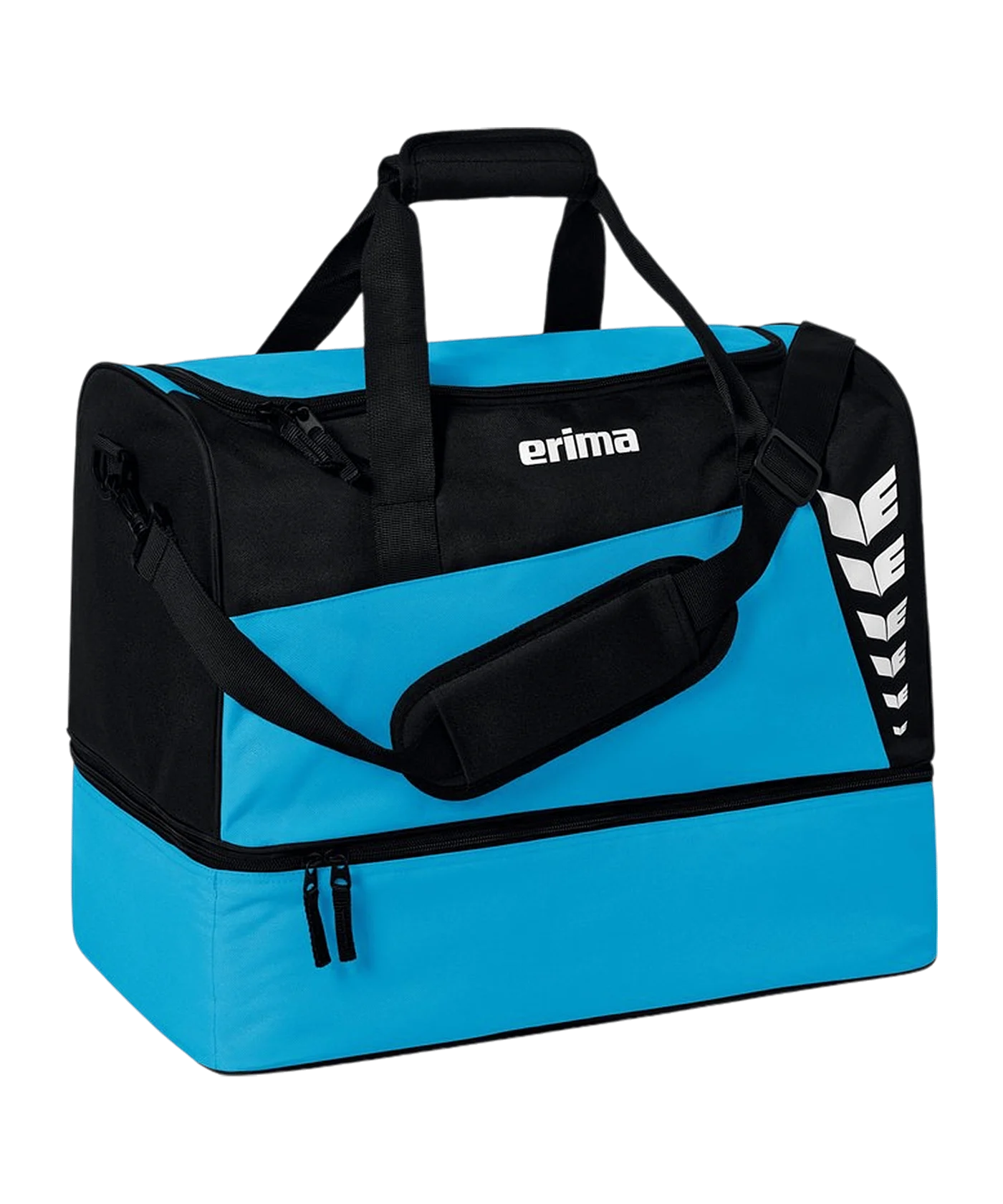 Erima Six Wings Sporttasche mit Bodenfach Gr. S Blau Schwarz