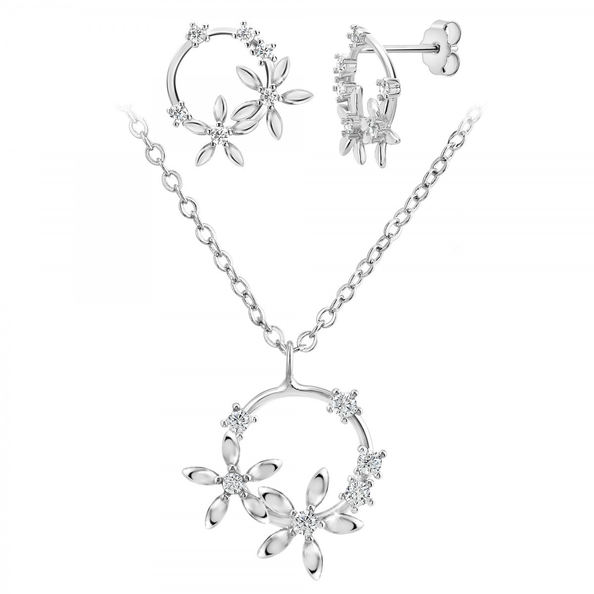 Parure Fleurs SC Crystal ornée de Cristaux scintillants
