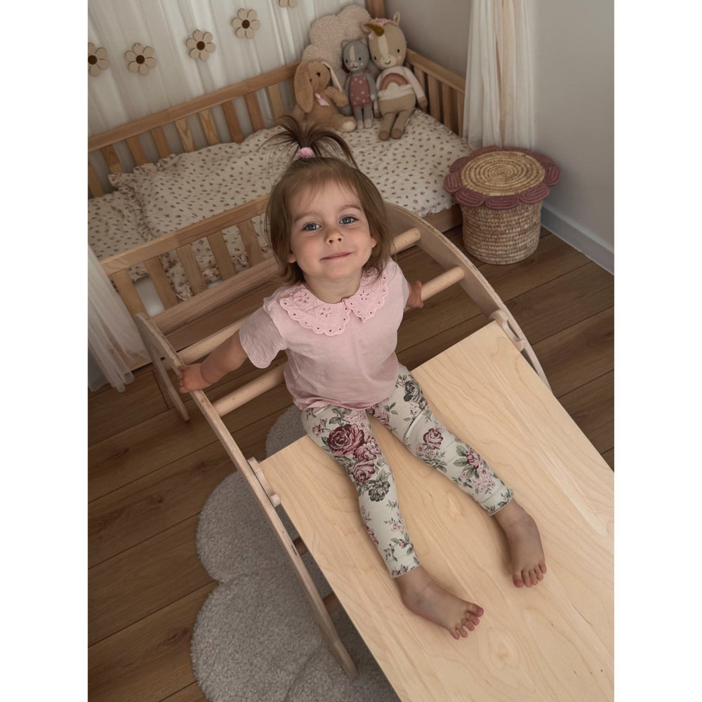 Køb Woobiboo Natural Montessori Rocker Med Beige Madras Og Slide-Climber L