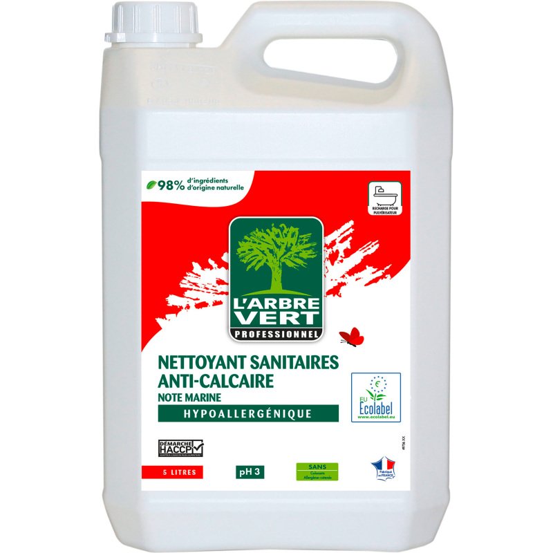 Nettoyant anticalcaire sanitaire L’Arbre Vert professionnel – Bidon de 5 L