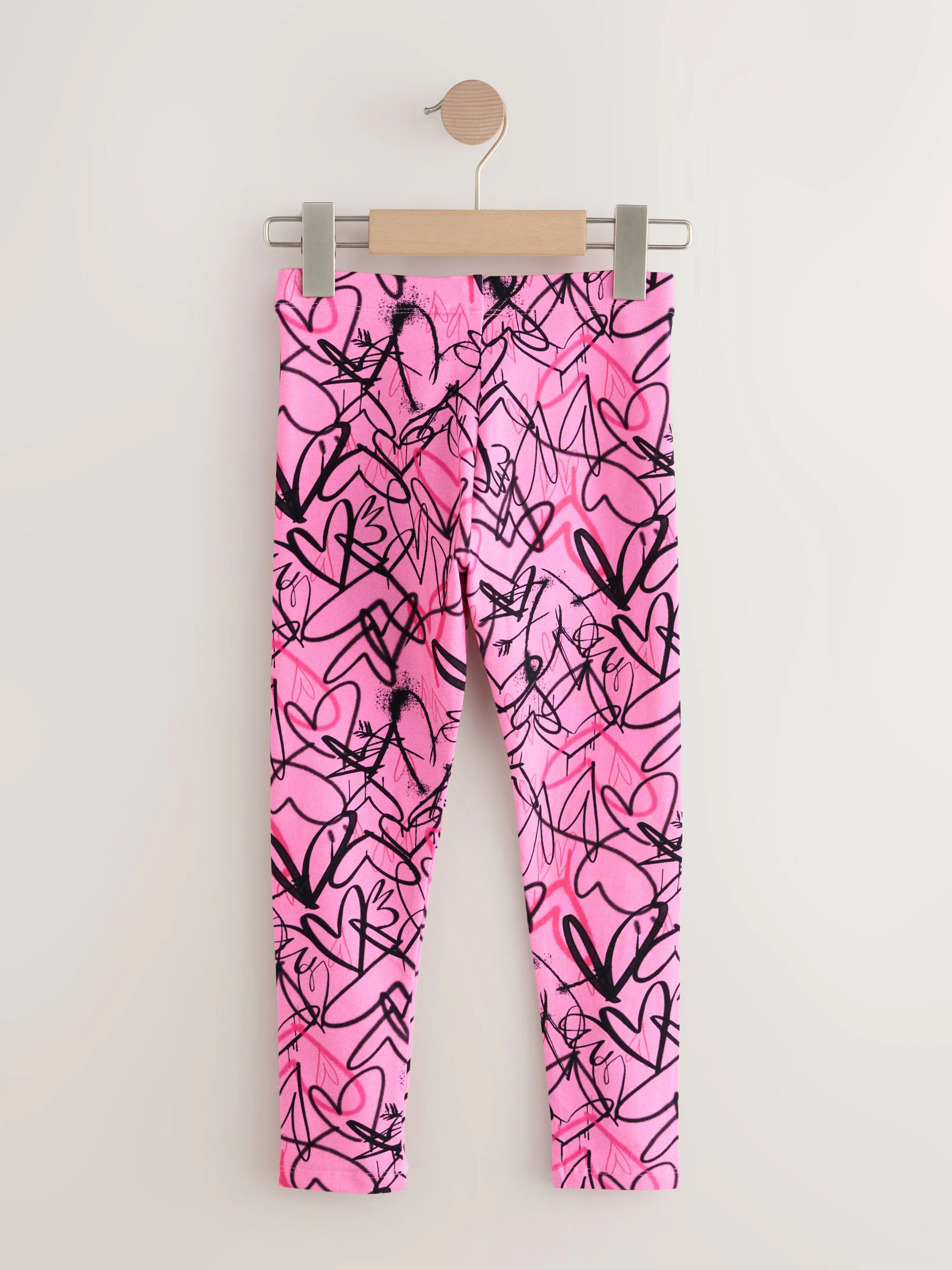 Roze graffiti hartjes - Legging (3-16 jr)