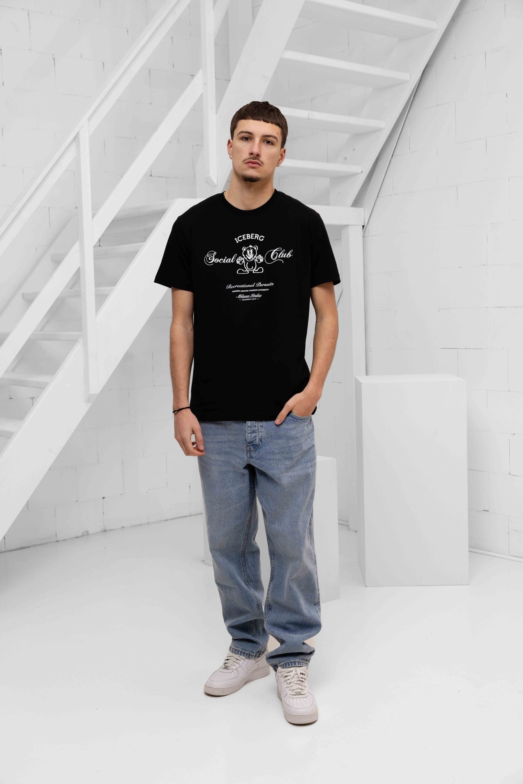 Iceberg 5D F047 Jersey T-Shirt Heren Zwart
