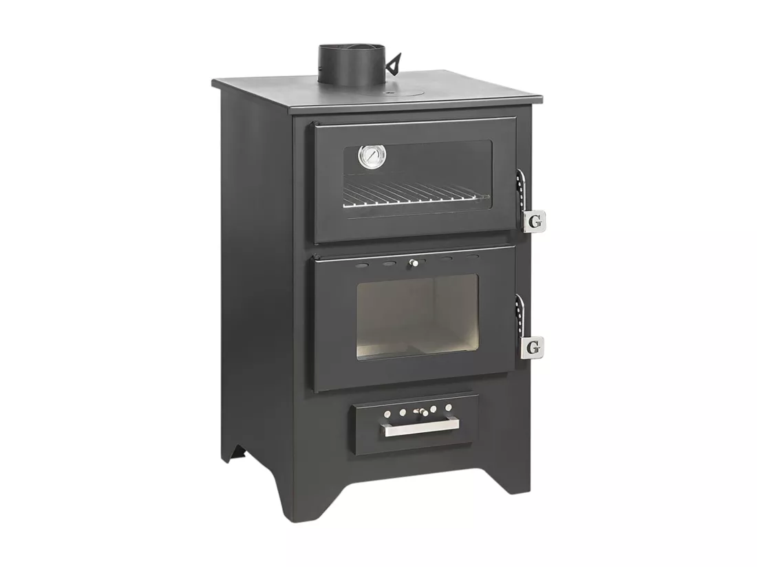 Poêle à bois avec four Silvia Nera 14,6 Kw L50,5xp58,5xh90,5