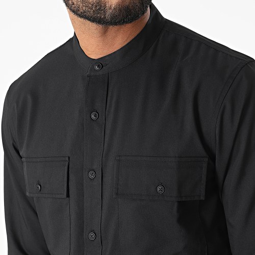 Chemise Manches Longues Col Mao J530 Noir